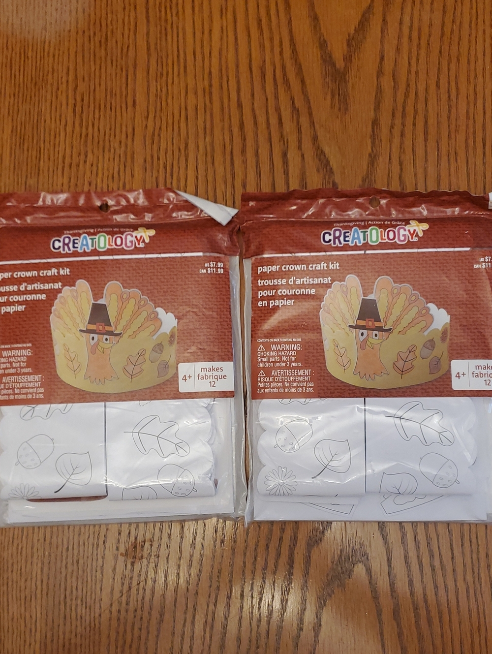 Set Of 2 Creatology Thanksgiving Turkey Paper Crown Craft Kit